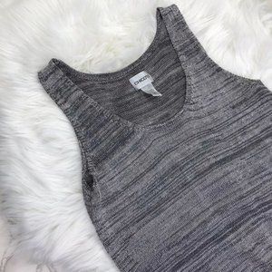 Chicos Knit Silver Metallic Sleeveles M